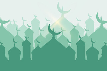 Ramadan nuanced mosque background illustration design