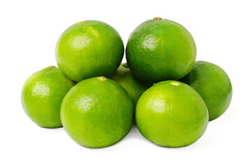 Natural fresh lime many green leaf isolated
