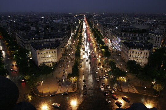 the streets of paris at dusk