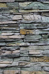 Natural stone wall textured background in gray color details. High quality photo