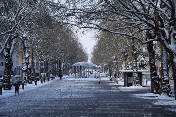 mail, rennes, péniche, vilaine, neige