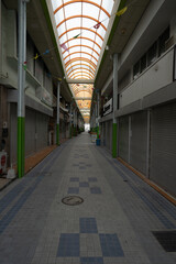 Shopping street with nobody