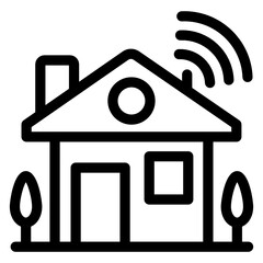 
Smart home icon in linear design.
