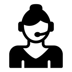 
Technical assistant glyph icon, editable vector 
