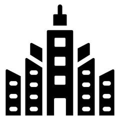 
City building in glyph style editable icon, architecture 
