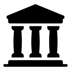 
Bank in glyph style icon, editable vector 
