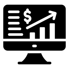 
Economic growth glyph style icon, editable vector 

