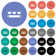 Mask manufacturing round flat multi colored icons