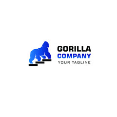 Gorilla king vector logo design template