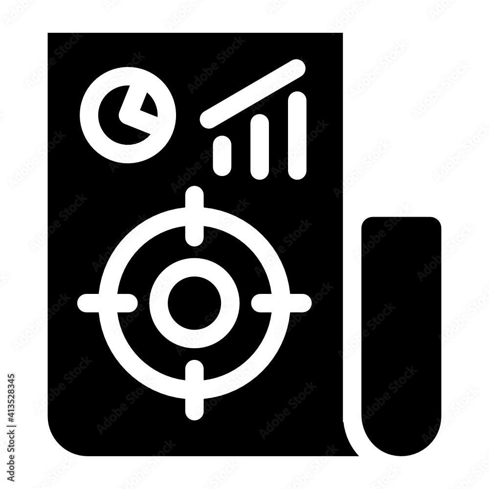 Poster business report in glyph style icon, editable vector