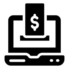 
Digital payment glyph style icon, editable vector 

