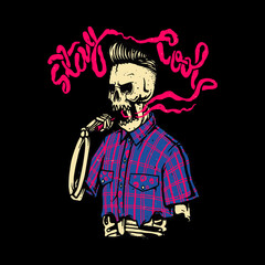 Cool skull horror graphic illustration vector art t-shirt design