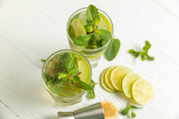 MOHITO on a white wooden table
