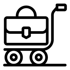 
Luggage trolley glyph icon, editable vector 
