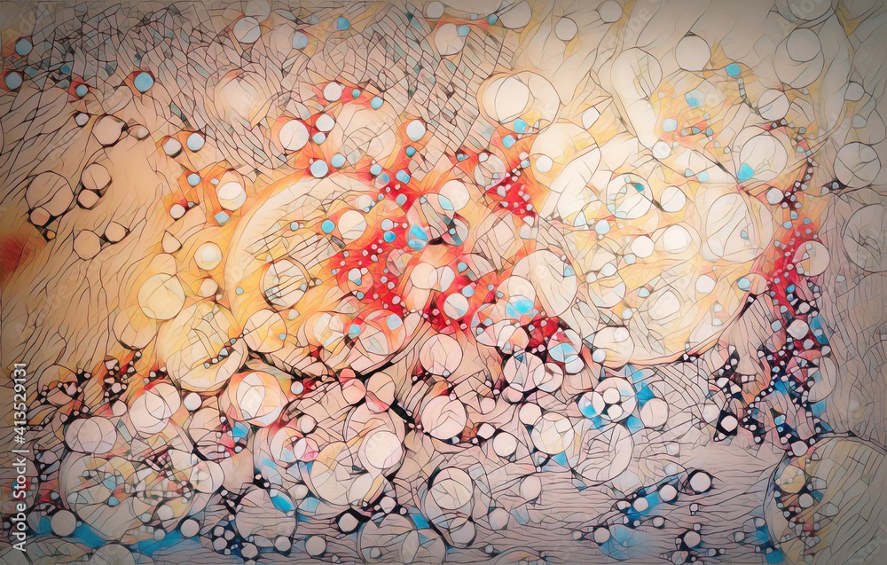 Poster mystic color abstract background, circle bokeh