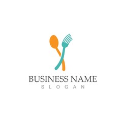 spoon and fork logo and symbol vector image