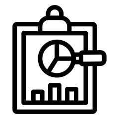 
Chart with clipboard denoting glyph icon of data assessment 
