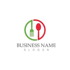 spoon and fork logo and symbol vector image