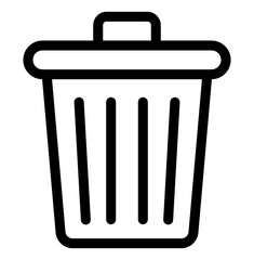 
A trash bucket, icon of garbage container in modern linear style 
