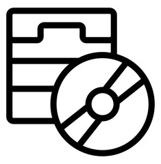 
A disc storage linear icon design

