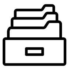 
A linear editable icon of files drawer
