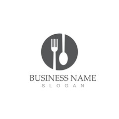 spoon and fork logo and symbol vector image
