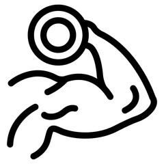 
Bicep workout linear editable vector 
