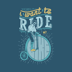 Typography ride a bike graphic illustration vector art t-shirt design