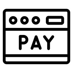 
Mobile payment with card icon in line design, digital payment
