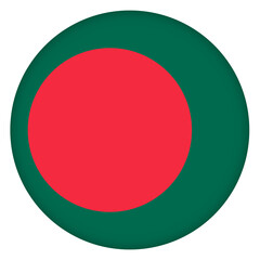 Glass light ball with flag of Bangladesh. Round sphere, template icon. National symbol. Glossy realistic ball, 3D abstract vector illustration highlighted on a white background. Big bubble.
