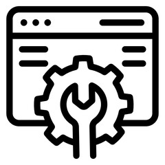 
Tools inside website, linear icon website repair
