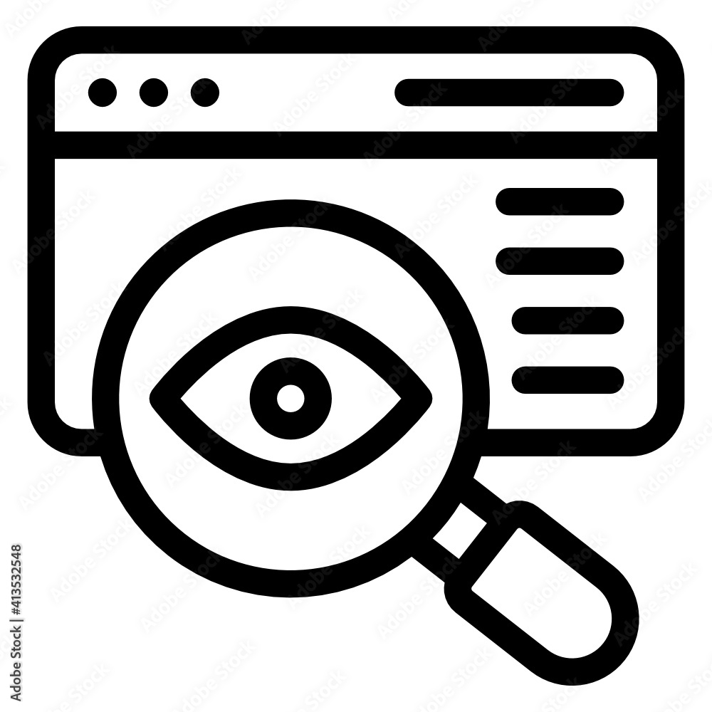 Wall mural an icon of web monitoring, linear editable vector