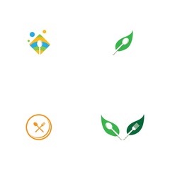 spoon and fork logo and symbol vector image