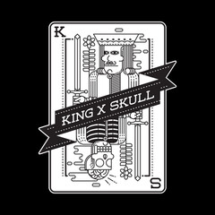 Skull king horror card graphic illustration vector art t-shirt design
