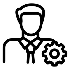 
Customer management in linear style icon, editable vector 
