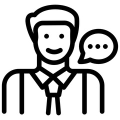 
Customer management in linear style icon, editable vector 
