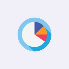 colored flat chart icon. information modern vector illustration. Pixel Perfect