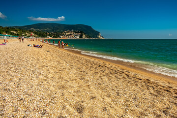 The beautiful sea of Numana in Conero, Ancona province, Marche region.