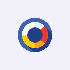 colored flat chart icon. information modern vector illustration. Pixel Perfect