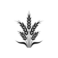 Flat vector line icon of barley, rye, wheat, vector illustration