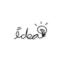 Idea text with free hand writing style
