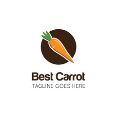 Carrot logo and healthy vegetable icon vector illustration best logo design