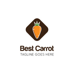 Carrot logo and healthy vegetable icon vector illustration best logo design