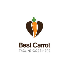 Carrot logo and healthy vegetable icon vector illustration best logo design