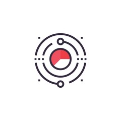 colored flat chart icon. information modern vector illustration. Pixel Perfect