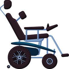 Electric wheelchair in flat style. Vector illustration