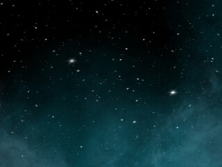 The night sky with many stars.  The illustrations created on the tablet are used as a background.