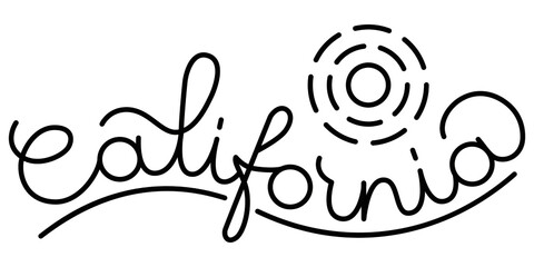 lettering for one word California. Vector illustration