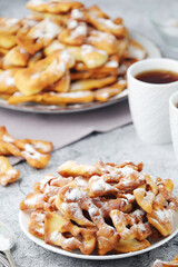 Angel wings, traditional sweet crisp pastry