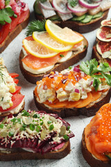 Smorrebrod is a traditional Scandinavian open-faced sandwich